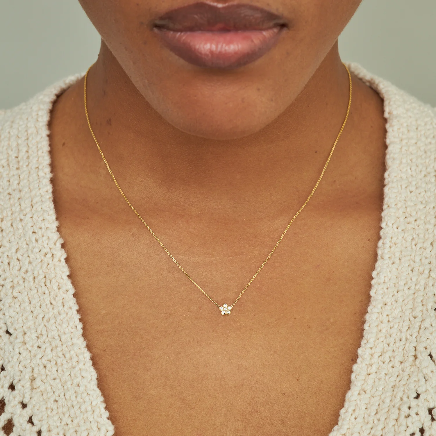 Diamond Flower Necklace - Image 3