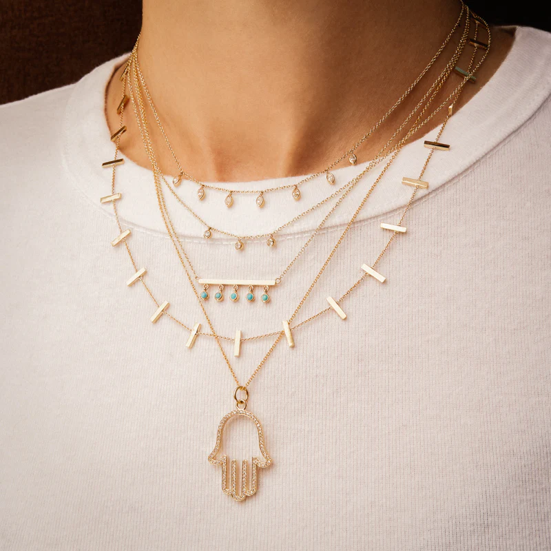 Diamond Large Hamsa Necklace - Image 3