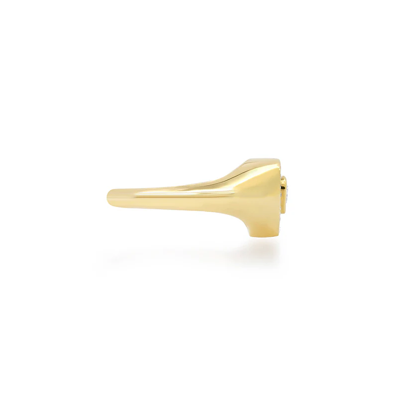 Diamond Heart Signet Ring with Heart-Cut Diamond - Image 3