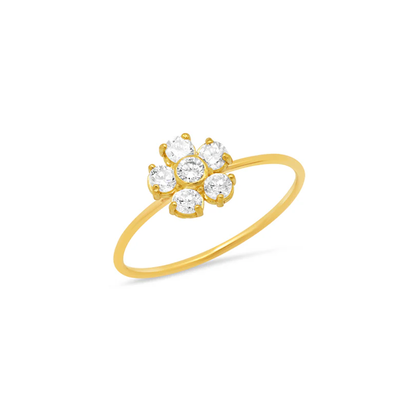 Large Diamond Flower Ring