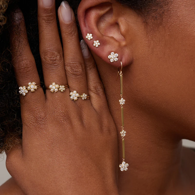 Large Diamond Flower Ring - Image 2