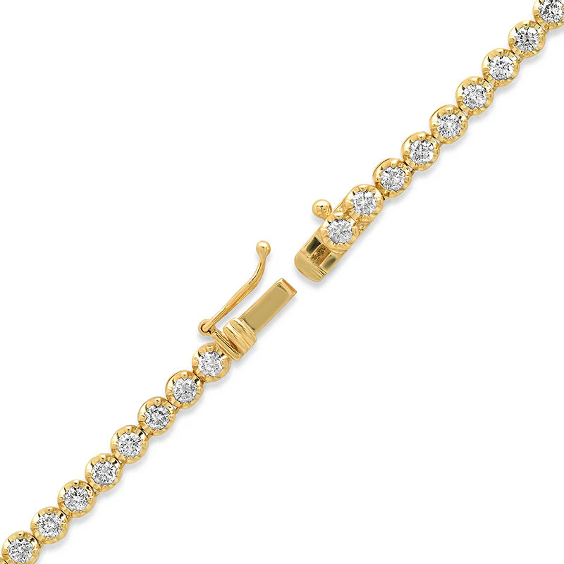 Large Graduated Diamond Tennis Necklace - Image 4