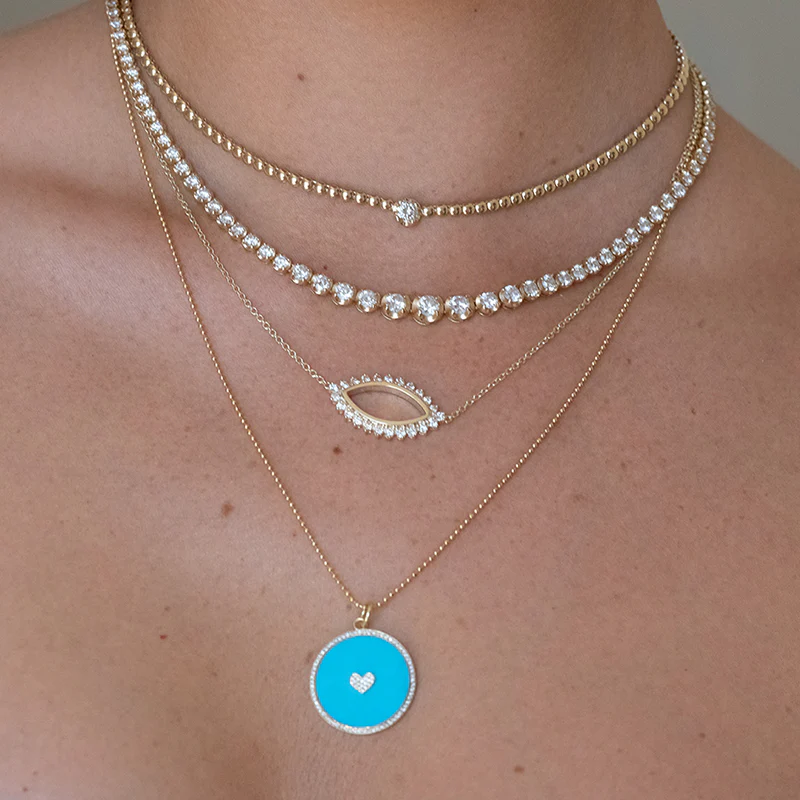 Large Graduated Diamond Tennis Necklace - Image 7