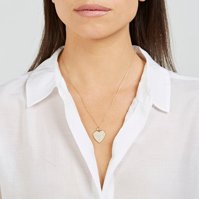 Large Diamond Heart Necklace - Image 3