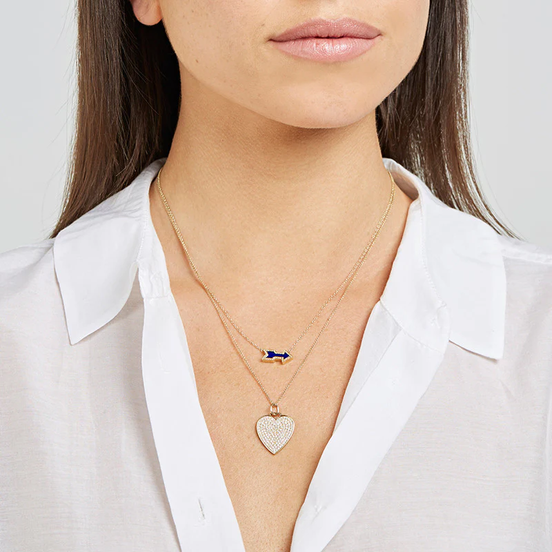 Large Diamond Heart Necklace - Image 4