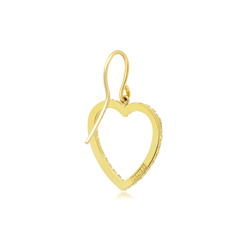 Diamond Large Open Heart Drop Earrings - Image 3
