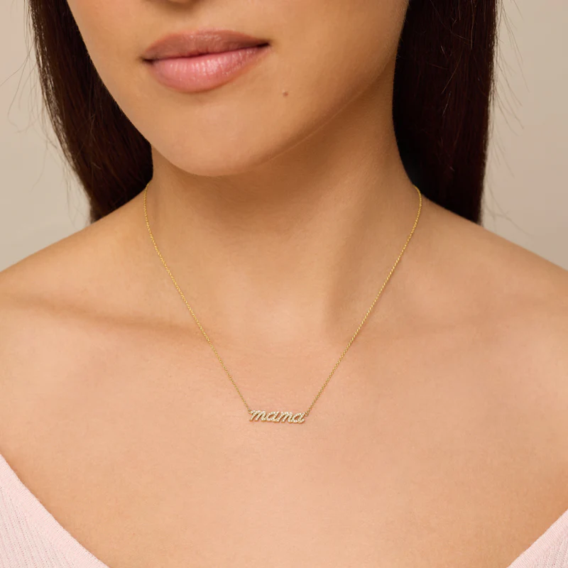 Diamond Mama Script Necklace - Image 3