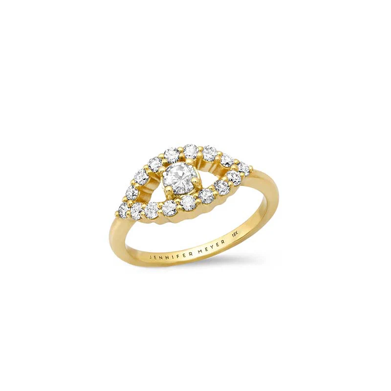 Medium Diamond Open Evil Eye Ring