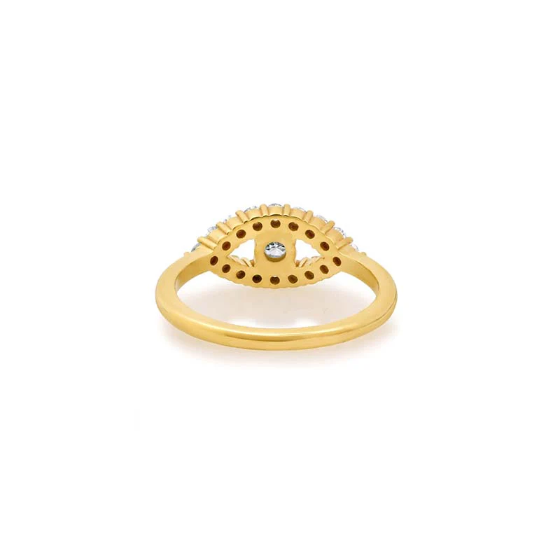 Medium Diamond Open Evil Eye Ring - Image 4