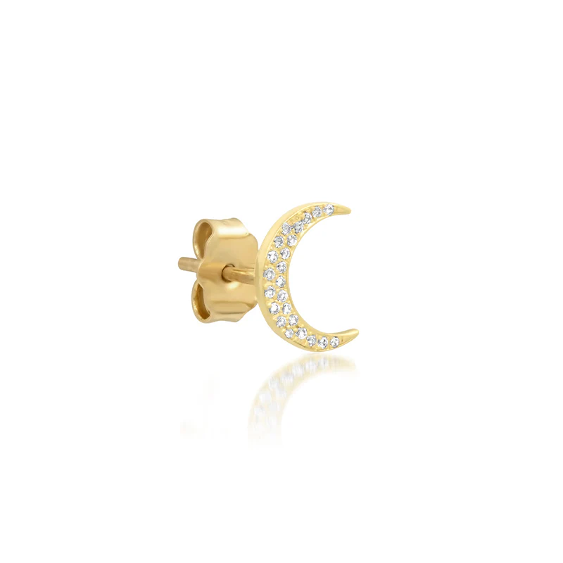 Diamond Mini Carson Moon Studs - Image 2