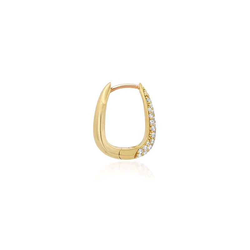 Elongated Diamond Teardrop Huggies - Image 3