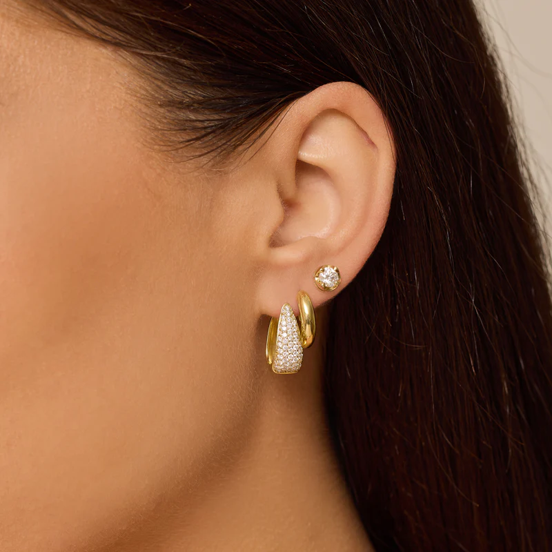Elongated Diamond Teardrop Huggies - Image 5