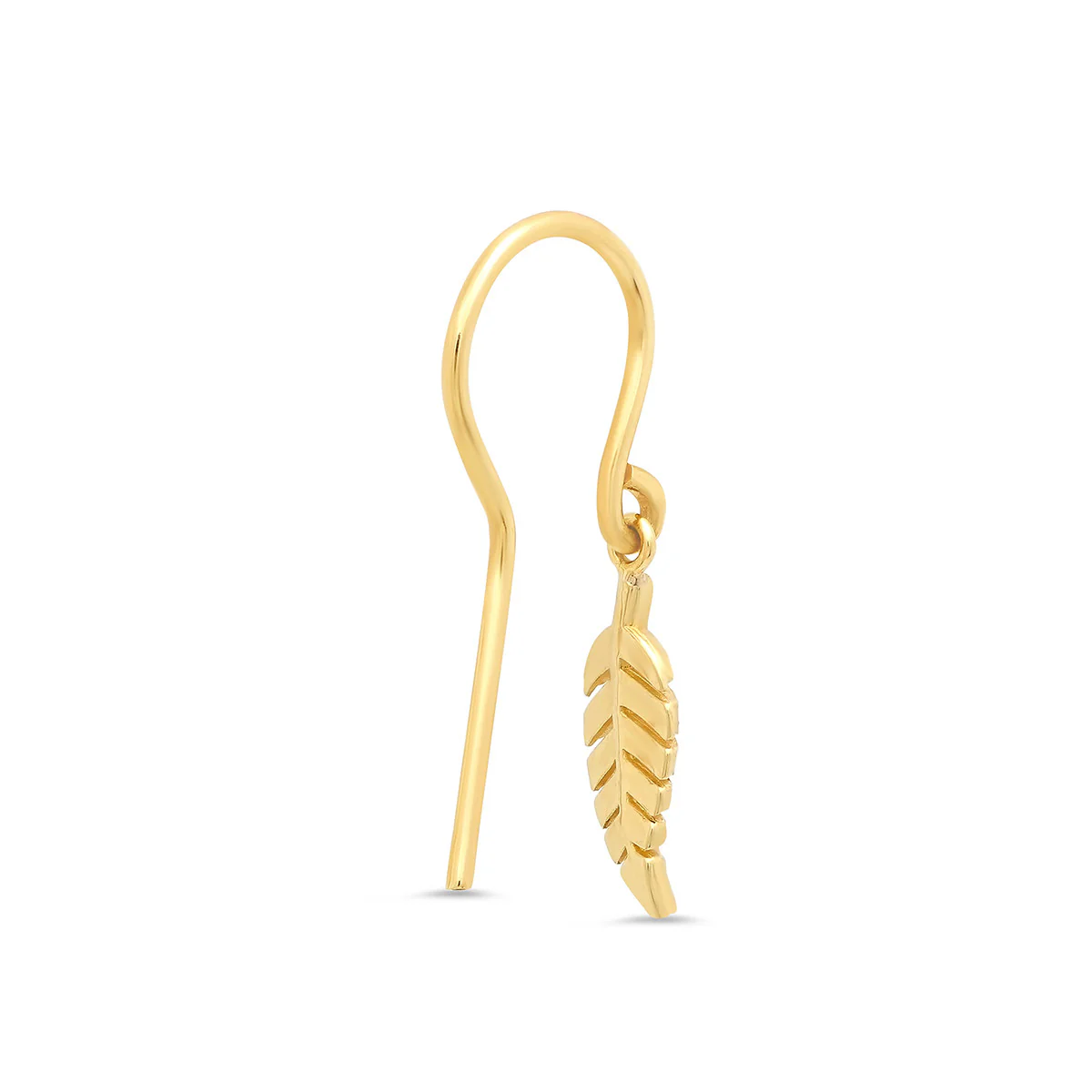 Diamond Mini Leaf Drop Earrings - Image 3