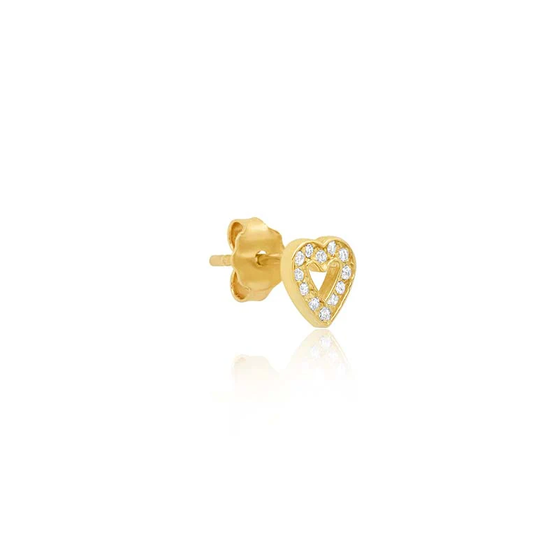 Diamond Mini Open Heart Studs - Image 2