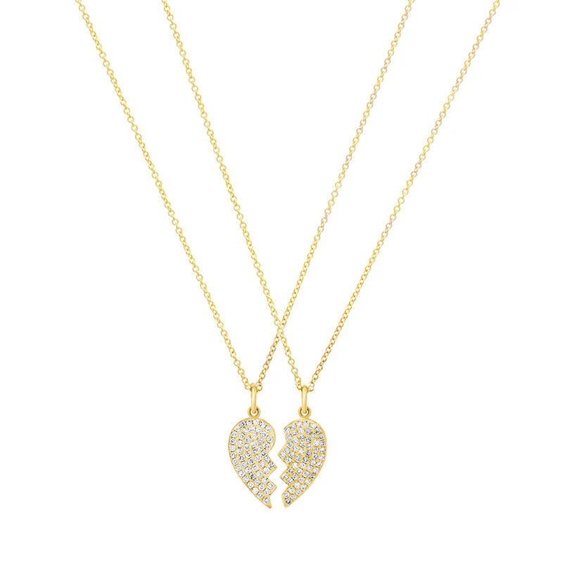 Mini Diamond Piece of My Heart Necklace