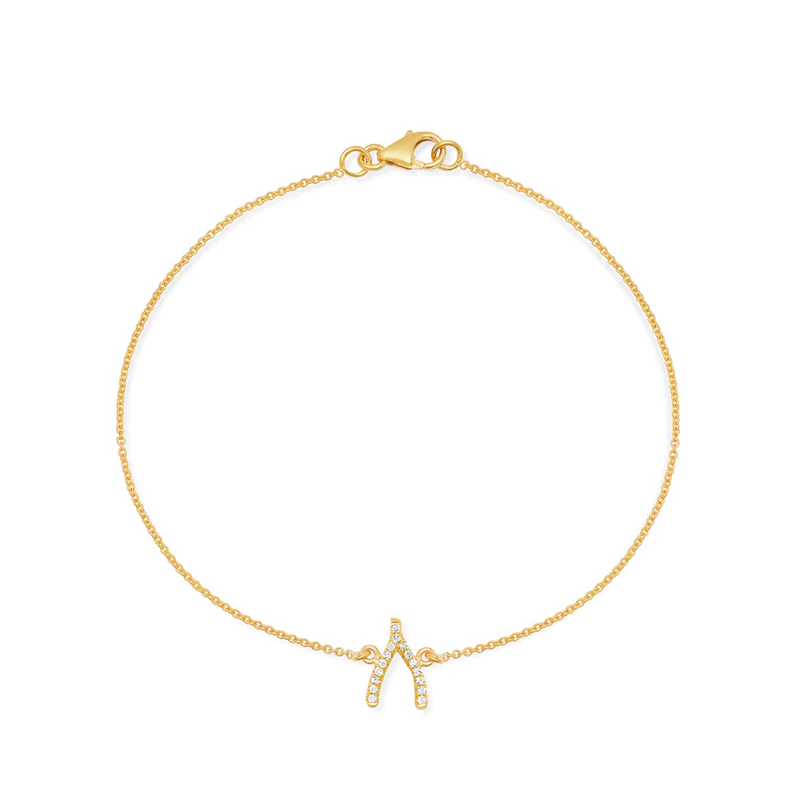 Diamond Mini Wishbone Bracelet
