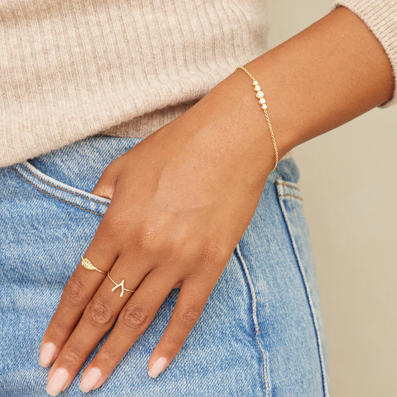 Diamond Mini Wishbone Ring - Image 2