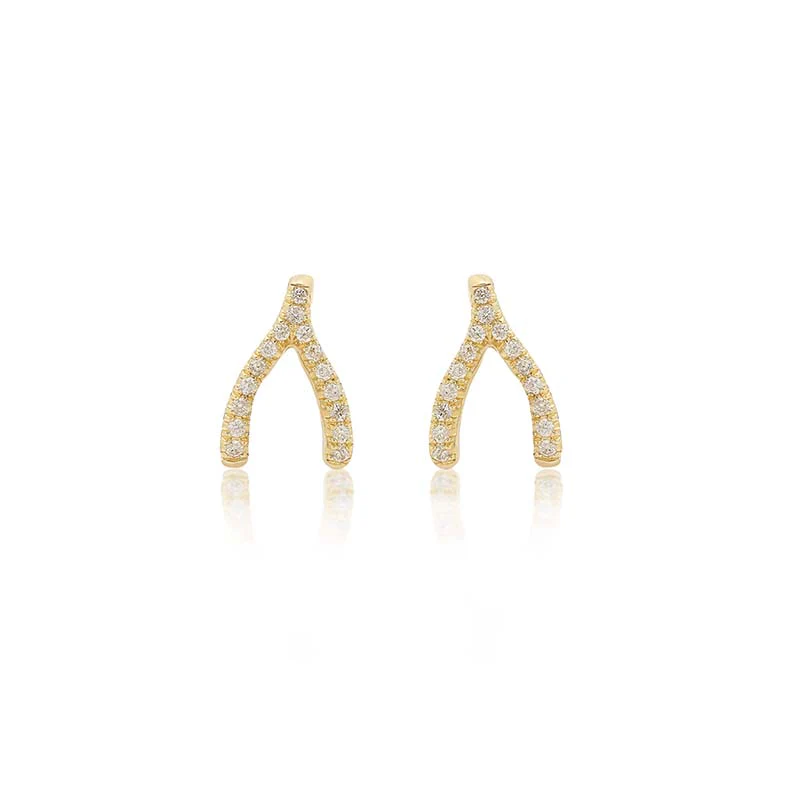 Diamond Mini Wishbone Studs