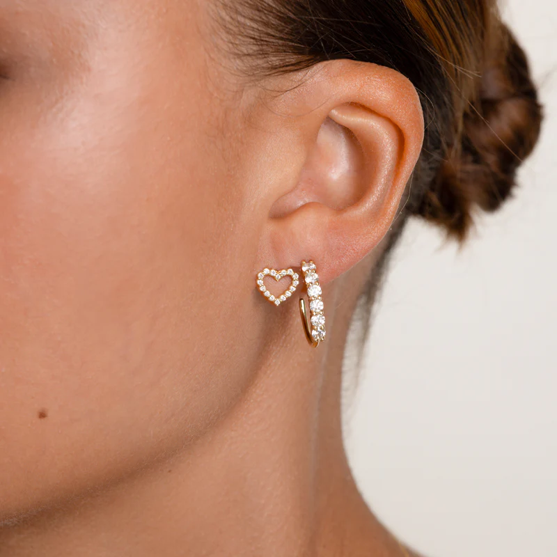Diamond Open Heart Studs - Image 4