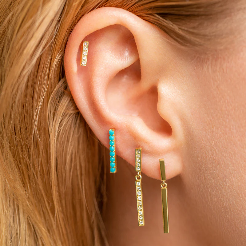 Diamond Short and Diamond Long Bar Studs - Image 5