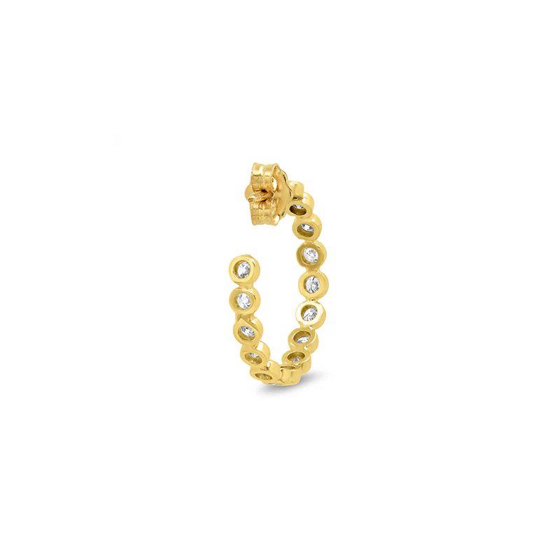 Diamond Small Bezel Hoops - Image 3