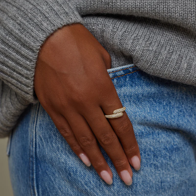 Small Diamond Double Dome Ring - Image 5