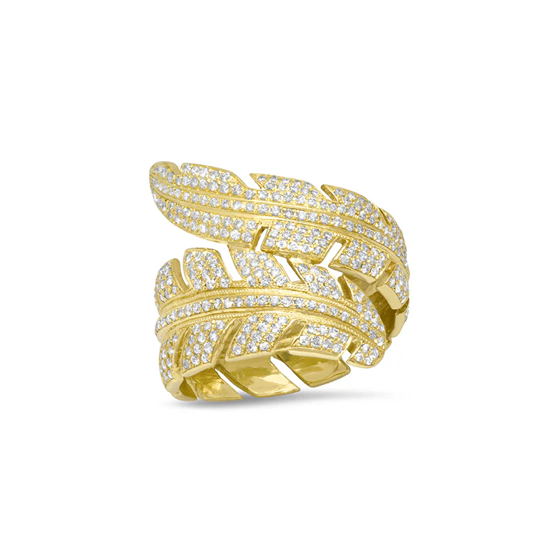 Diamond Wrap Leaf Ring - Image 2