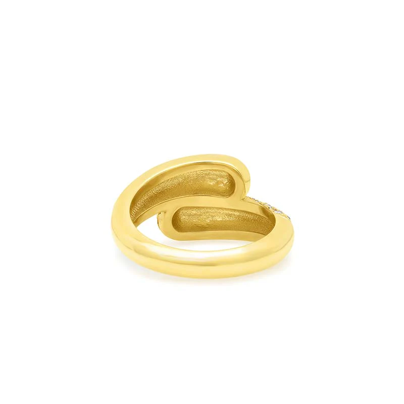 Large Double Dome Ring with Diamond Pave Accent - Image 4