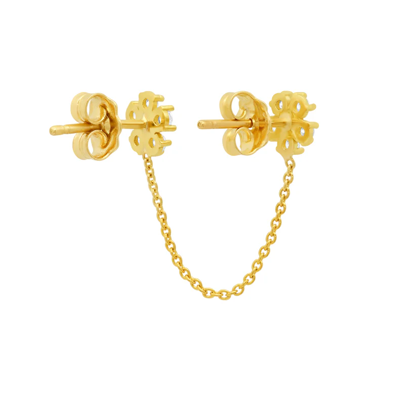 Diamond Double Flower Stud - Image 3