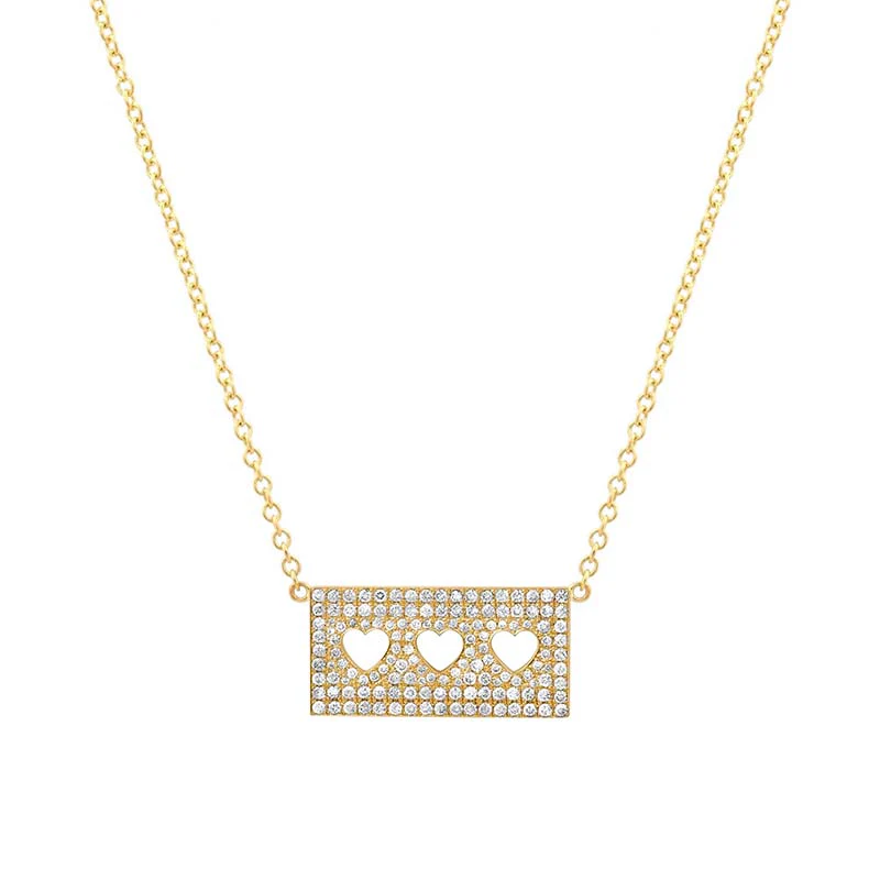 Diamond Ellen Plate with 3 Heart Cut-Out Detail