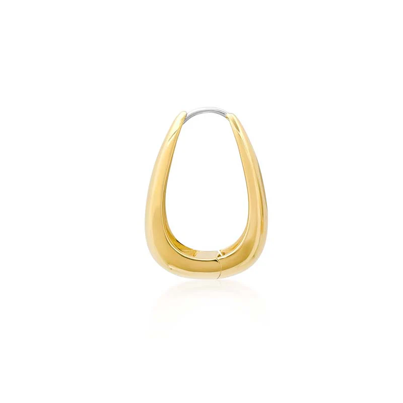 Luxe Elongated Teardrop Huggies - Image 3