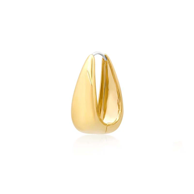 Luxe Elongated Teardrop Huggies - Image 4
