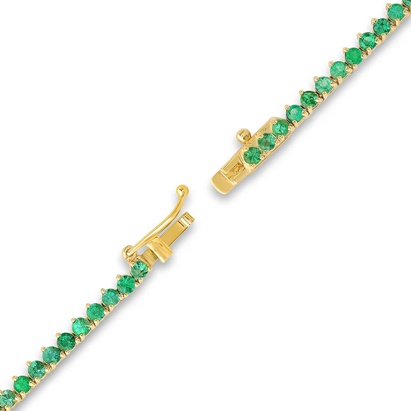 3-Prong Emerald Tennis Necklace - Image 3