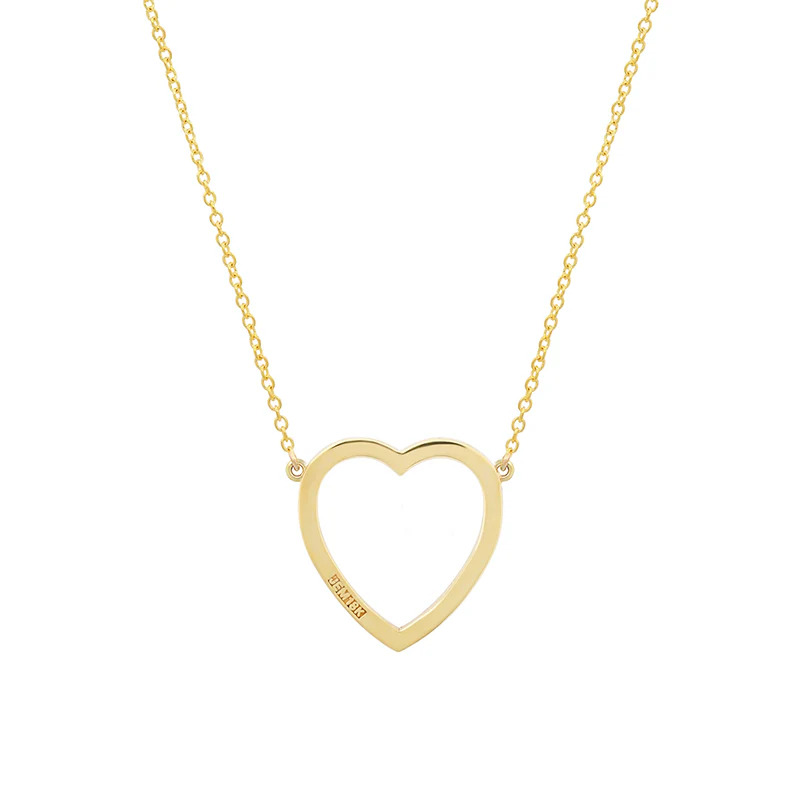 Large Emerald Open Heart Necklace - Image 2