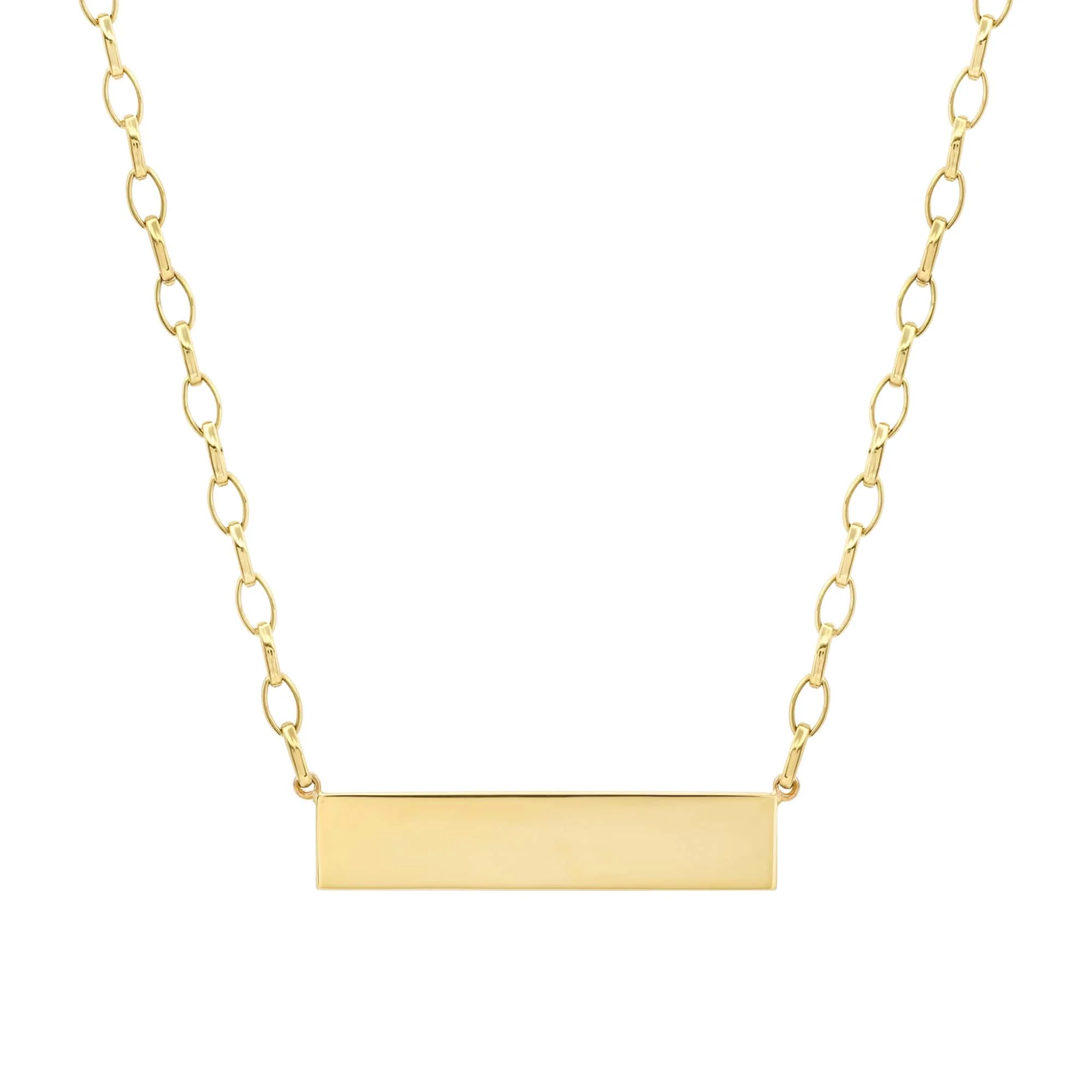 Small Edith Link Necklace with Engravable Nameplate
