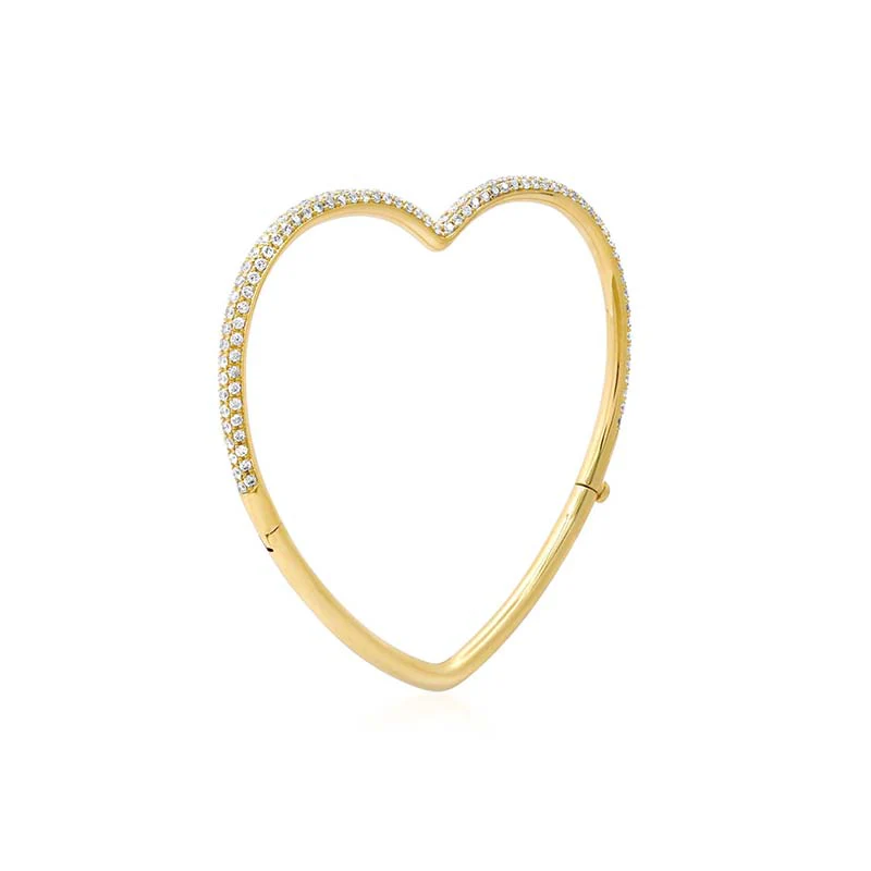 Forever Heart Bangle with Diamond Pave - Image 2