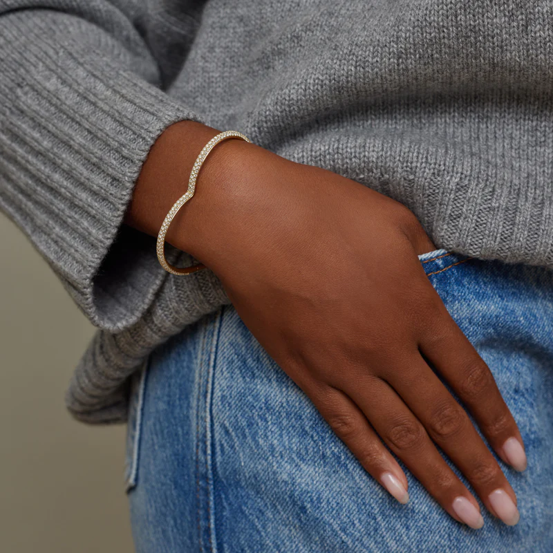 Forever Heart Bangle with Diamond Pave - Image 4