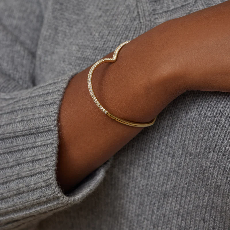 Forever Heart Bangle with Diamond Pave - Image 5