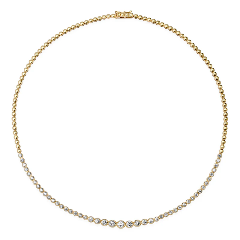 Graduated Diamond Tennis Necklace - Image 2