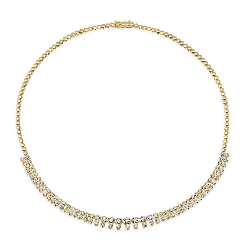 Graduated Diamond Tennis Necklace with Diamond Accent - Image 2