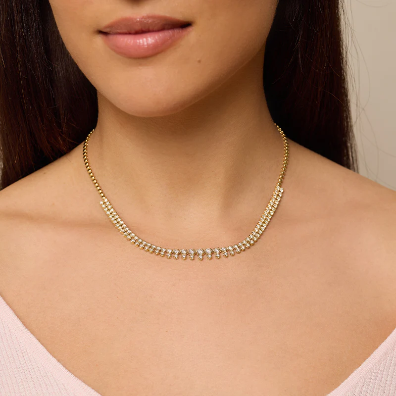 Graduated Diamond Tennis Necklace with Diamond Accent - Image 5