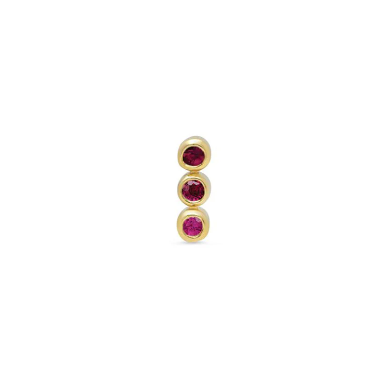 Single 3 Mini Ruby Bezel Stud