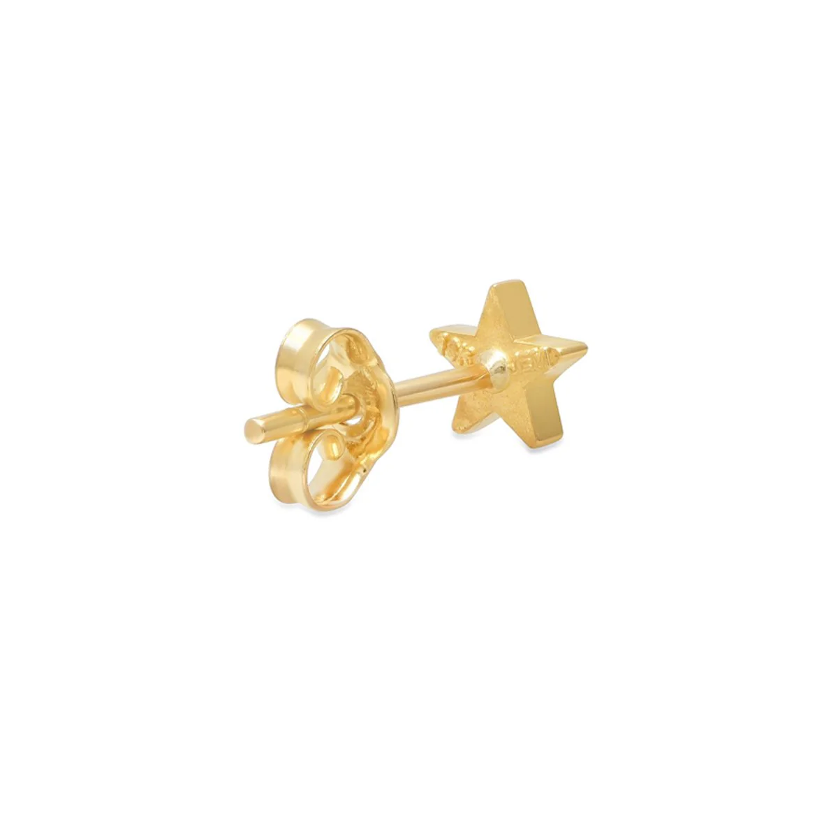 Single Yellow Gold Diamond Mini Star Stud - Image 3
