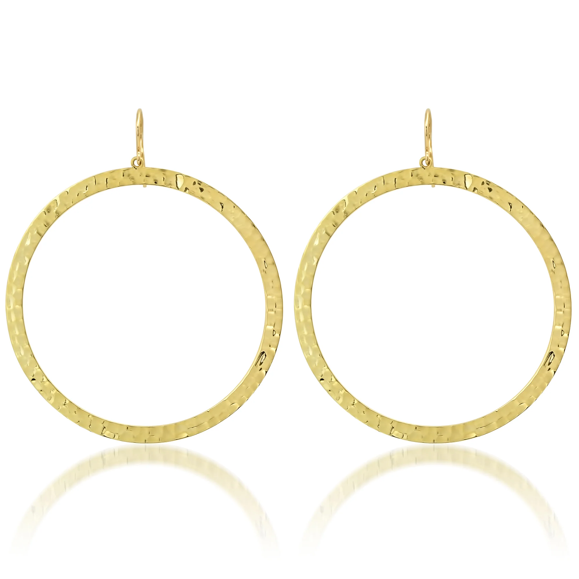 Extra Large Hammered Open Circle Earrings
