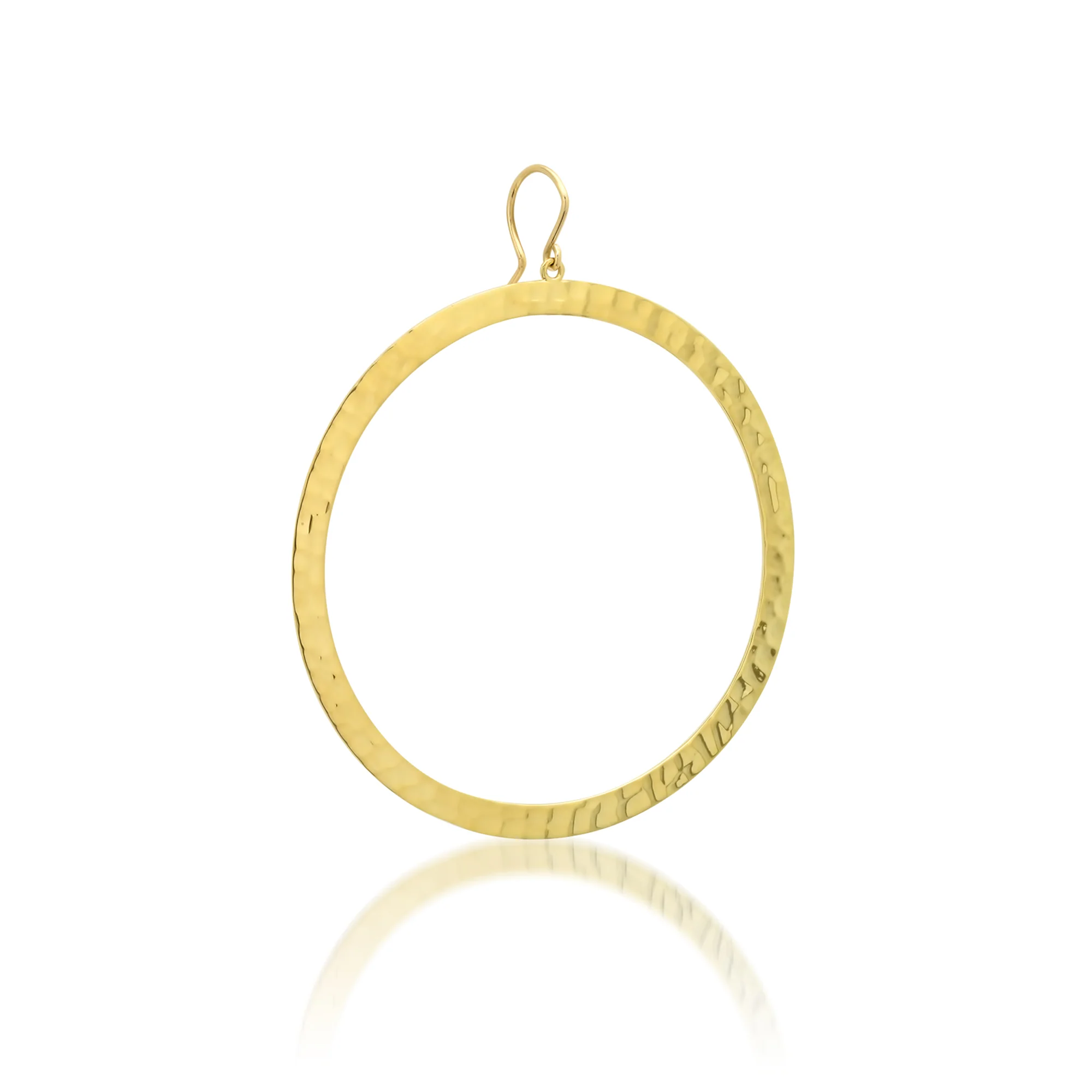 Extra Large Hammered Open Circle Earrings - Image 2