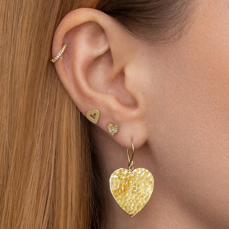 Hammered Heart Earrings - Image 3