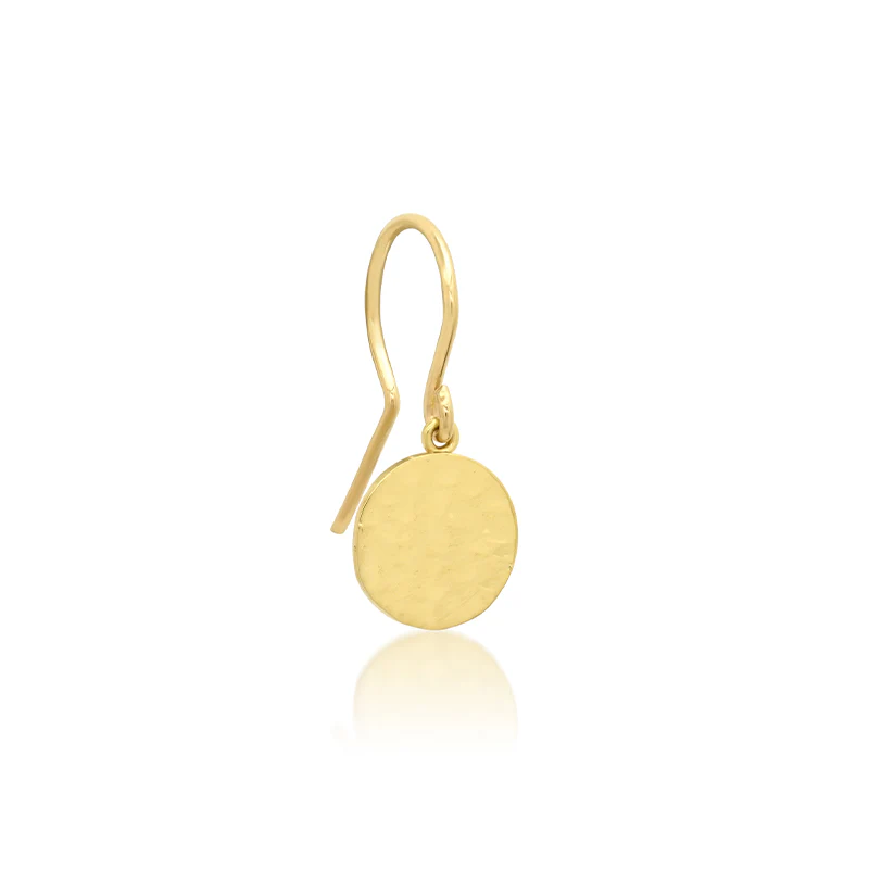 Mini Hammered Disc Earrings - Image 2