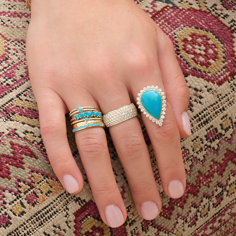 Hammered Ellen Band with Diamond Accent - Image 6