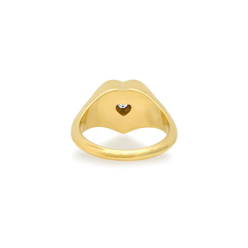 Heart Signet Ring with Heart-Cut Diamond - Image 4