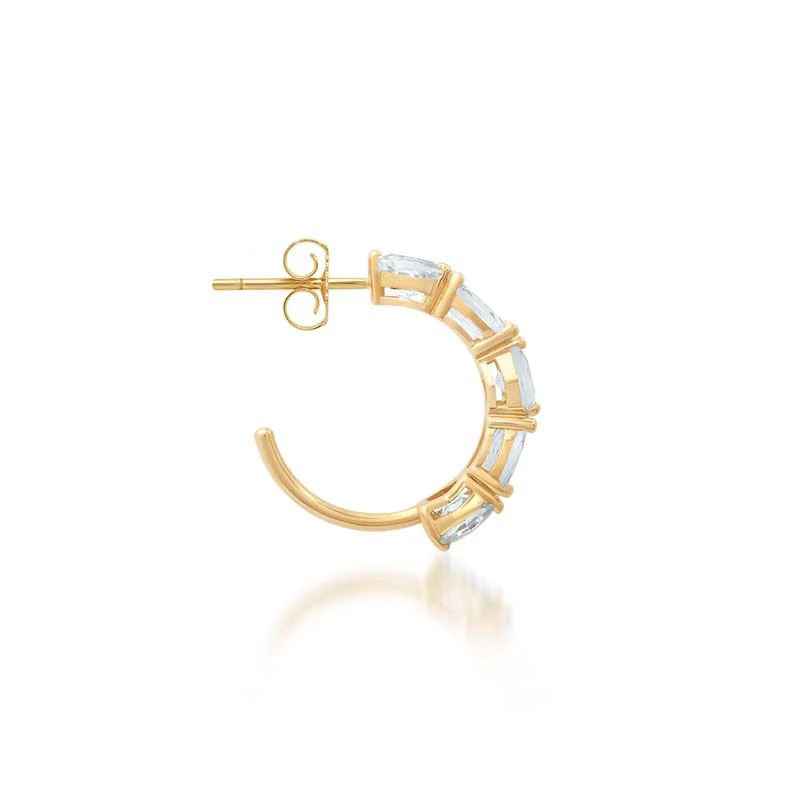 Hexagon and Oval-Cut Aquamarine Hoops - Image 3